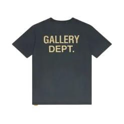 Schwarzes Logo Print Crew Neck T-shirt