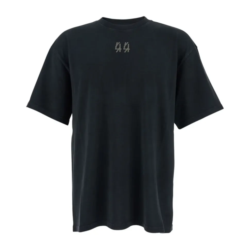 Schwarzes Logo-Print Crew Neck T-shirt