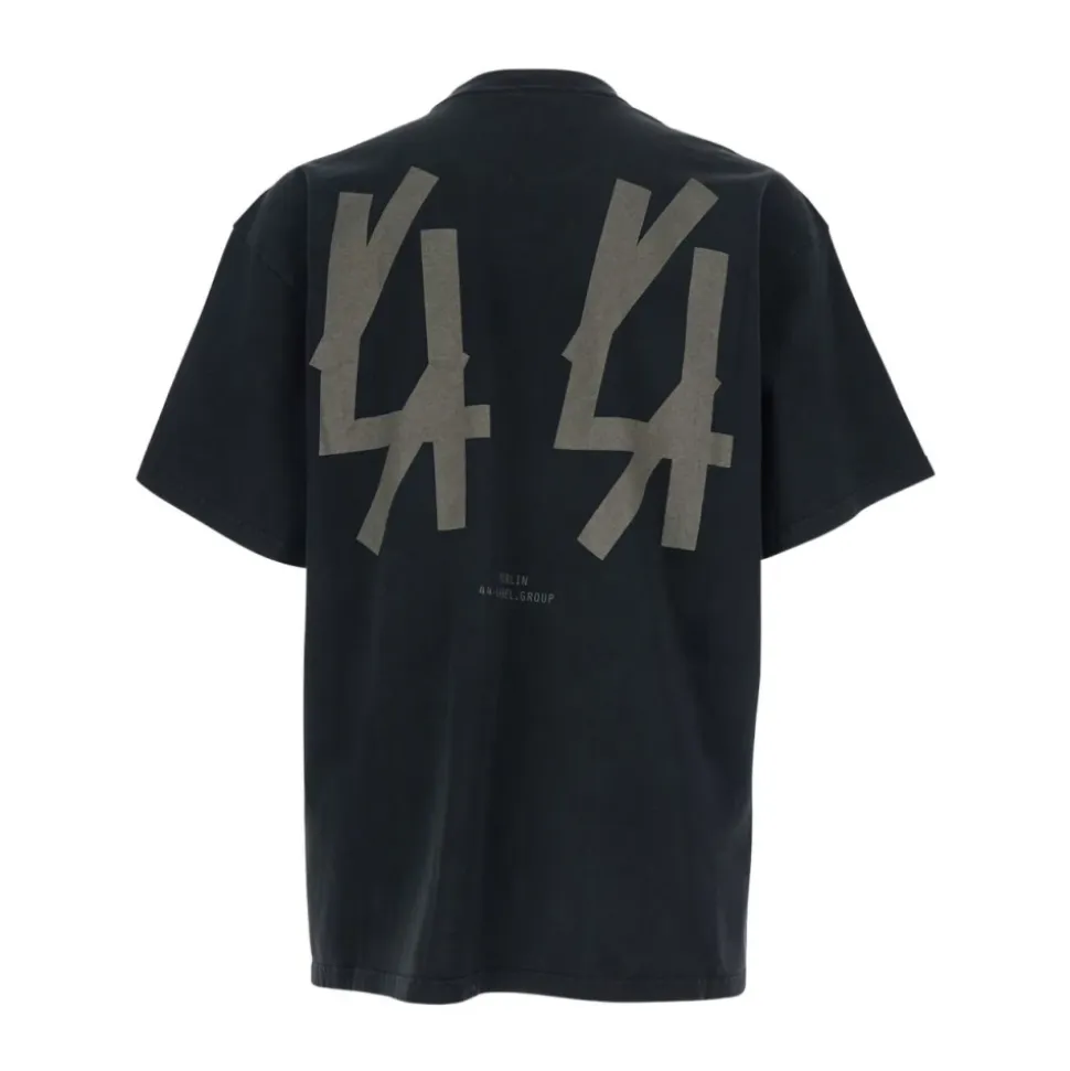 Schwarzes Logo-Print Crew Neck T-shirt