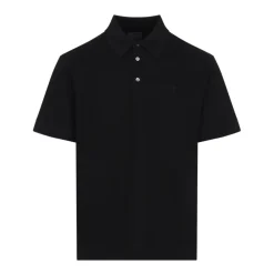Schwarzes T-Shirt mit Polokragen