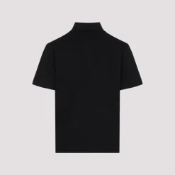 Schwarzes T-Shirt mit Polokragen
