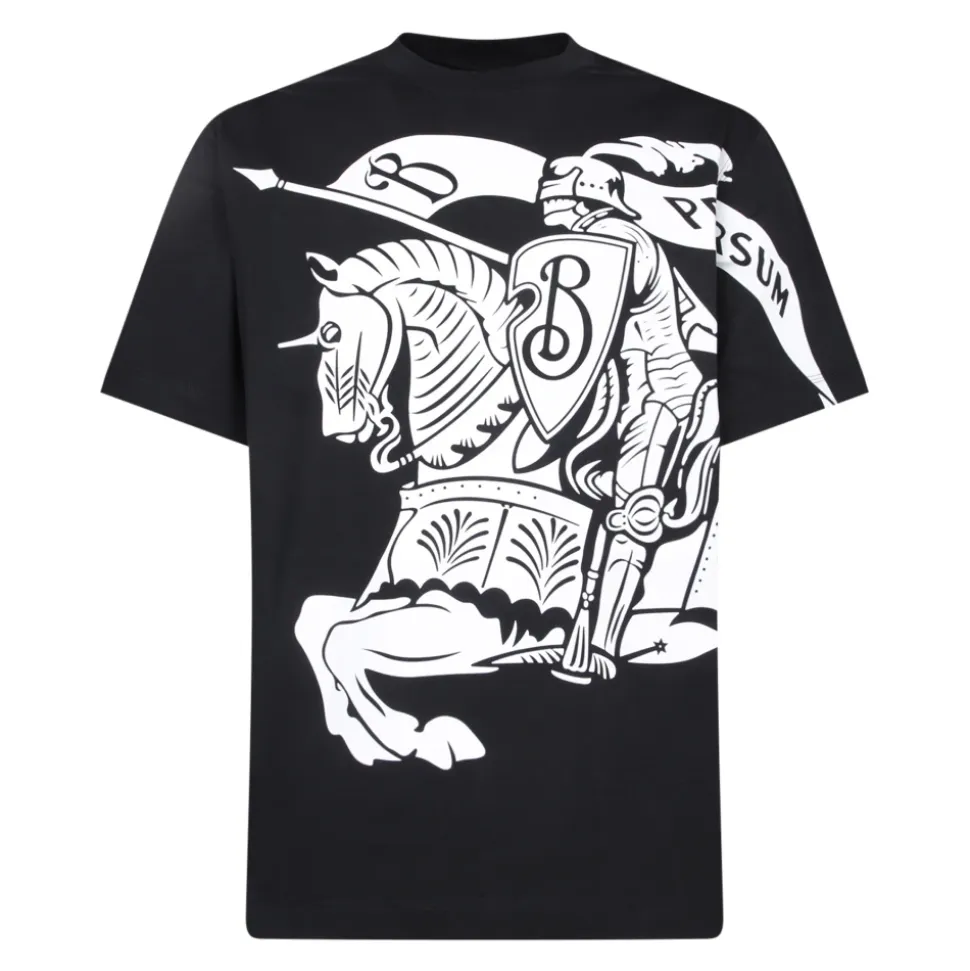 Schwarzes T-Shirt mit Rittergrafik