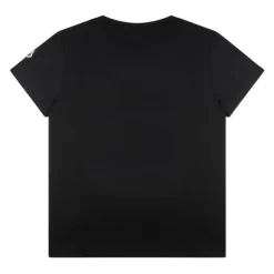 Schwarzes T-Shirt mit Strass-Logo