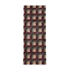 Sciarpa in lana-cashmere fantasia check mod. Moro