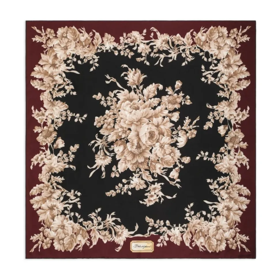 Seide Schwarz Rosa Schal AW25