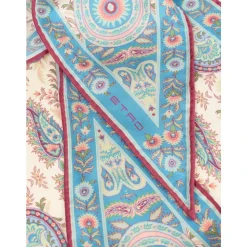 Seidenschal mit floralem und blattreichem Paisley-Motiv