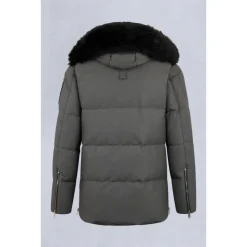 Shearling Abnehmbare Original Jacke in Schwarz