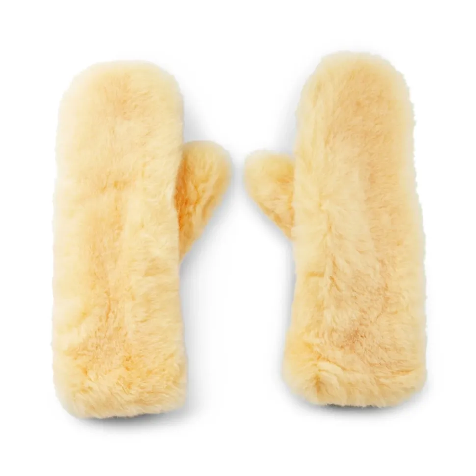 Shearling Leder Logo Handschuhe