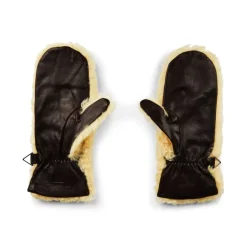 Shearling Leder Logo Handschuhe