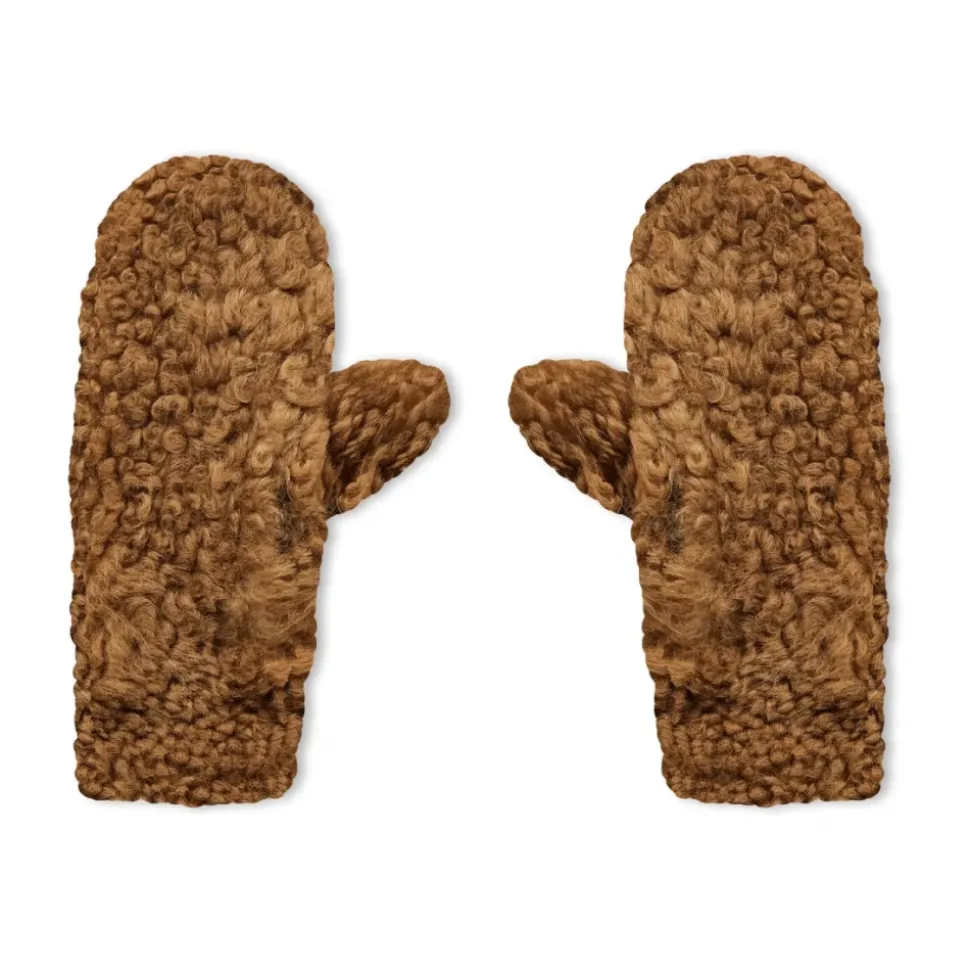 Shearling Leder Logo Handschuhe