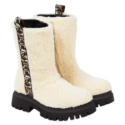 Shearling-Stiefel mit Color-Block-Design