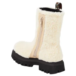 Shearling-Stiefel mit Color-Block-Design