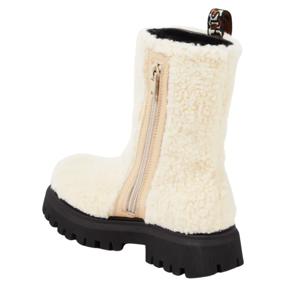 Shearling-Stiefel mit Color-Block-Design