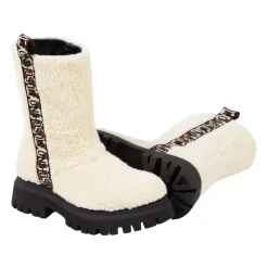 Shearling-Stiefel mit Color-Block-Design