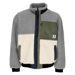 Sherpa Jacke Multicolor Hoher Kragen Reißverschluss