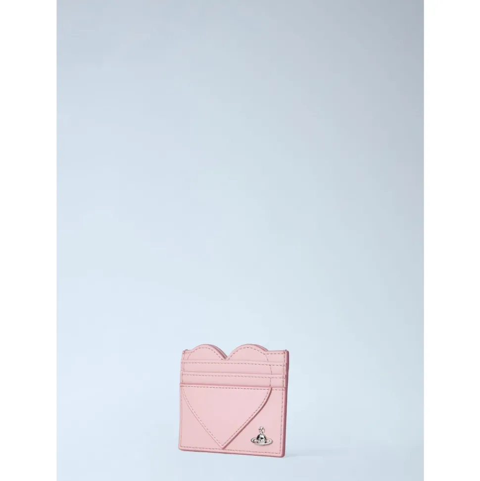 Shiny Patent Heart Card Holder