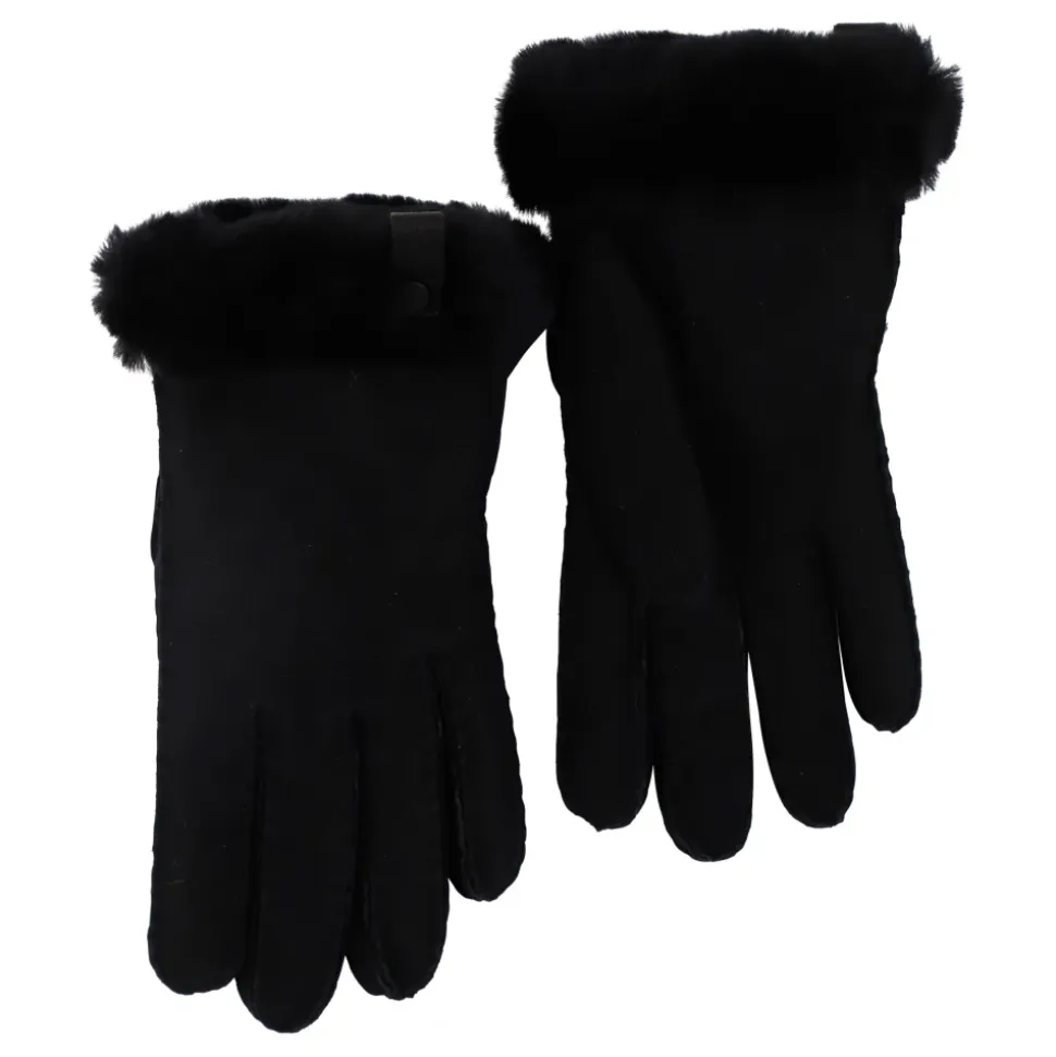 Shorty-Handschuh mit Lederbesatz
