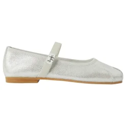 Silberne Ballerina Flache Schuhe