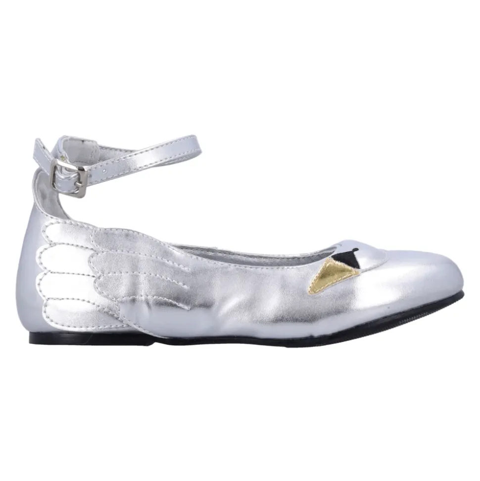 Silberne Swan Ballerina Espadrilles