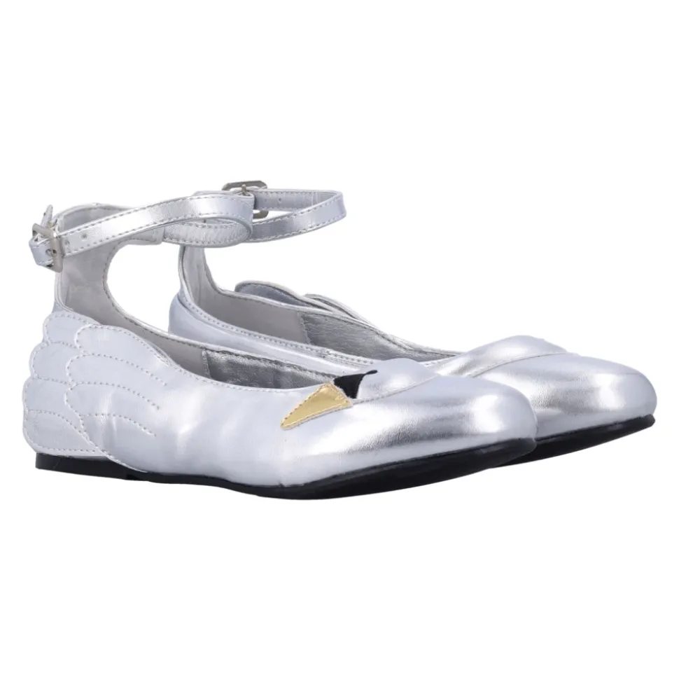 Silberne Swan Ballerina Espadrilles