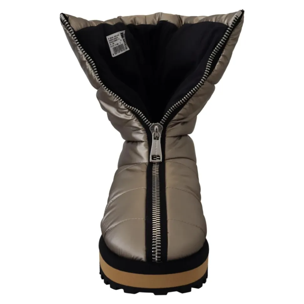 Silberne Winter Mid Calf Stiefel