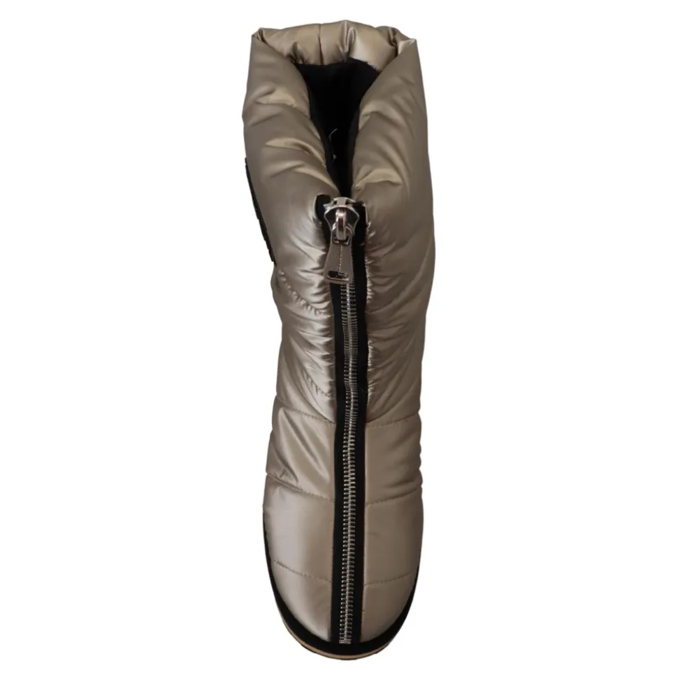 Silberne Winter Mid Calf Stiefel