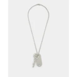 Silberner Schlüssel-Charm Logo Halskette