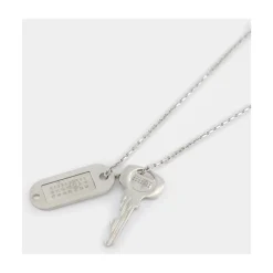 Silberner Schlüssel-Charm Logo Halskette