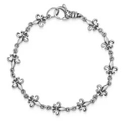 Silbernes Fleur de Lis Gliederarmband