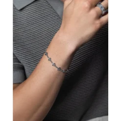 Silbernes Fleur de Lis Gliederarmband