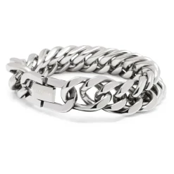 Silver Chunky Cuban Chain Bracelet