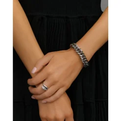 Silver Chunky Cuban Chain Bracelet
