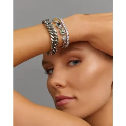 Silver Chunky Cuban Chain Bracelet