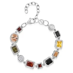 Silver Gemstone Bracelet