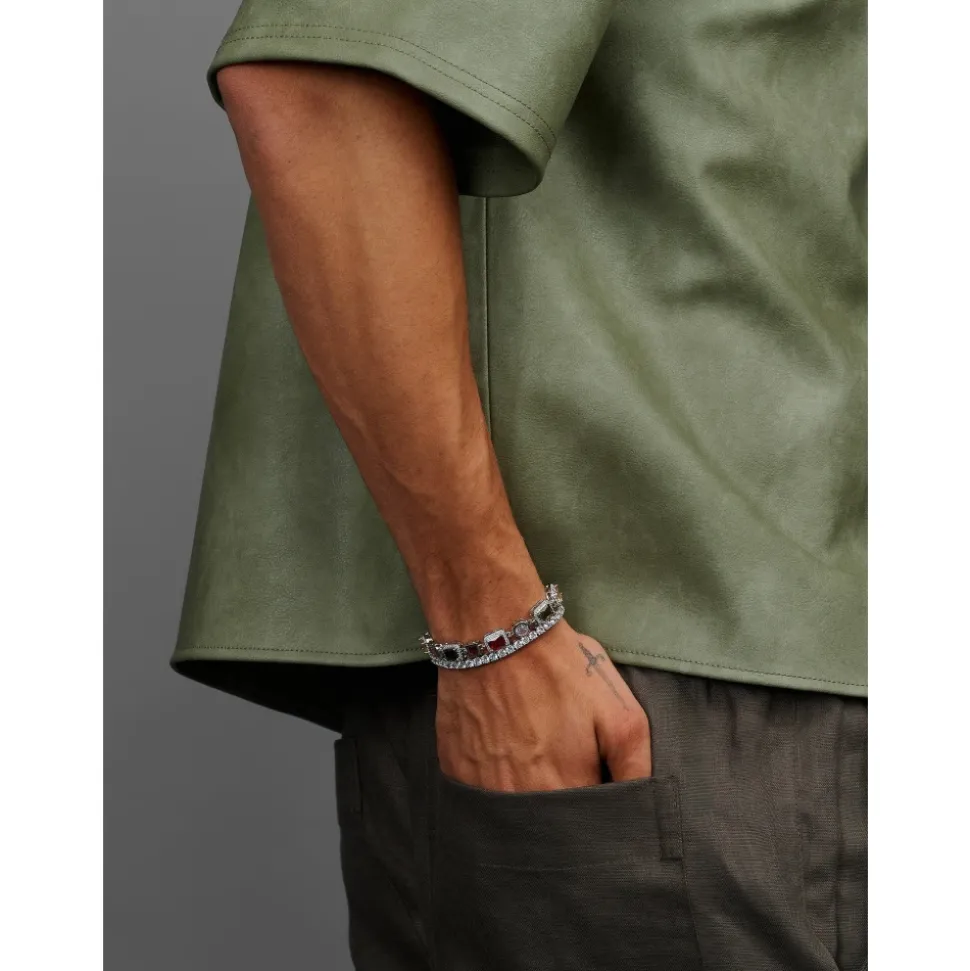Silver Gemstone Bracelet