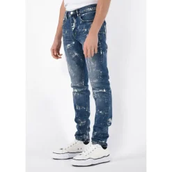 Skinny Jeans mit Farbspritzern