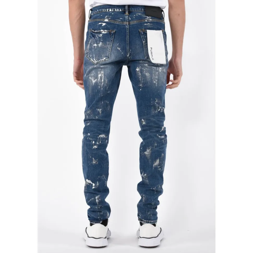 Skinny Jeans mit Farbspritzern