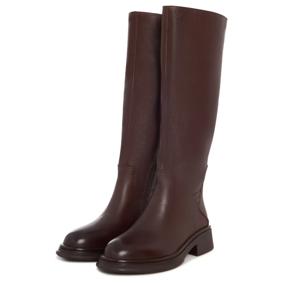 Skulptierte Silhouette Reitstiefel - Braun