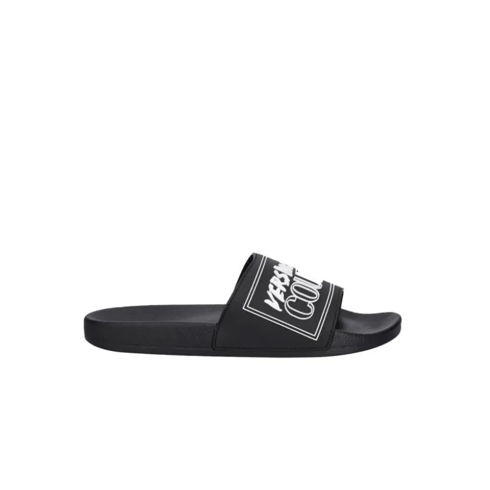 Slide Sandalen mit Relief-Logo