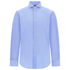 Slim Fit Gestreiftes Baumwollhemd