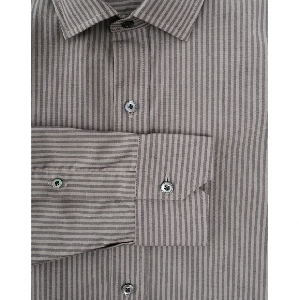 Slim Fit Gestreiftes Hemd Handgefertigt Neapel