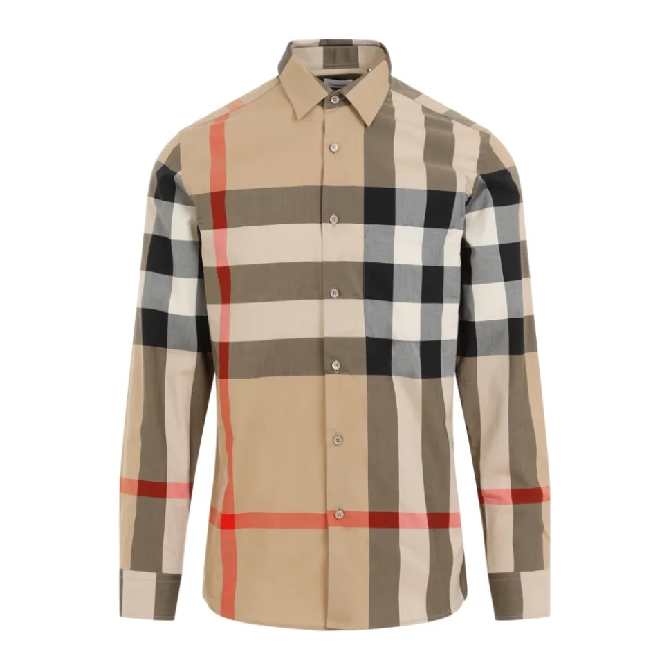 Slim Fit Hemd mit Karom-Muster aus Baumwolle