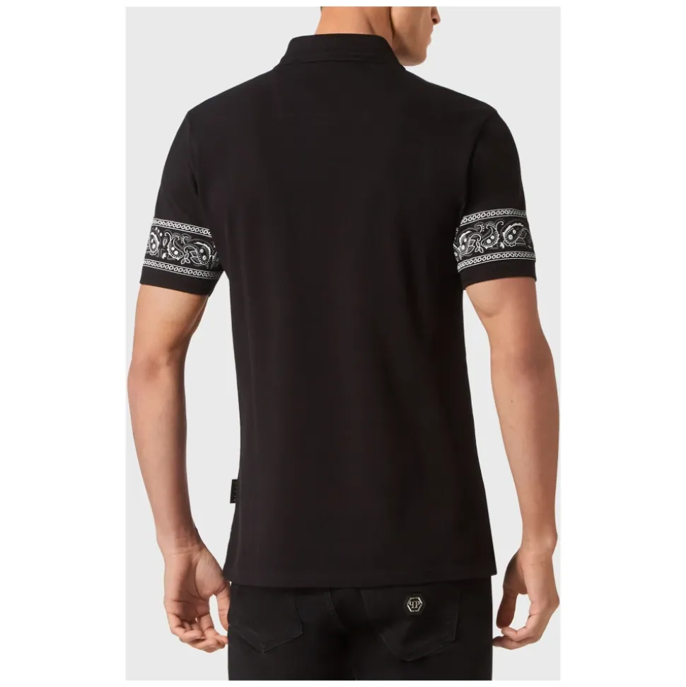 Slim Fit Piquet Polo Shirt SS Paisley Bandana