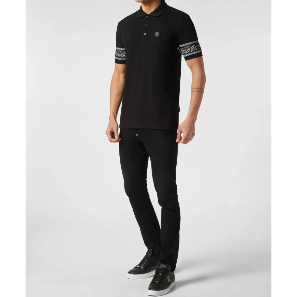 Slim Fit Piquet Polo Shirt SS Paisley Bandana
