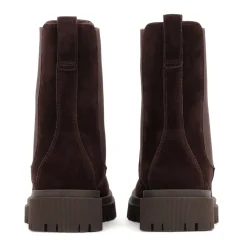 Slip-on Wildlederstiefel in brauner Farbe