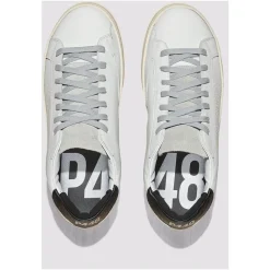 Sneakers mit Kontrastleder