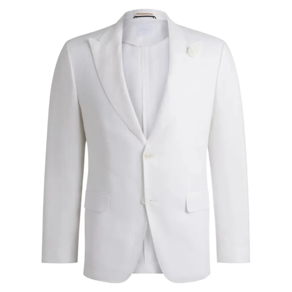 Sommer Leinen Blazer Weiß