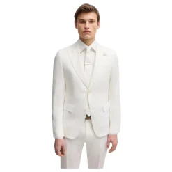 Sommer Leinen Blazer Weiß