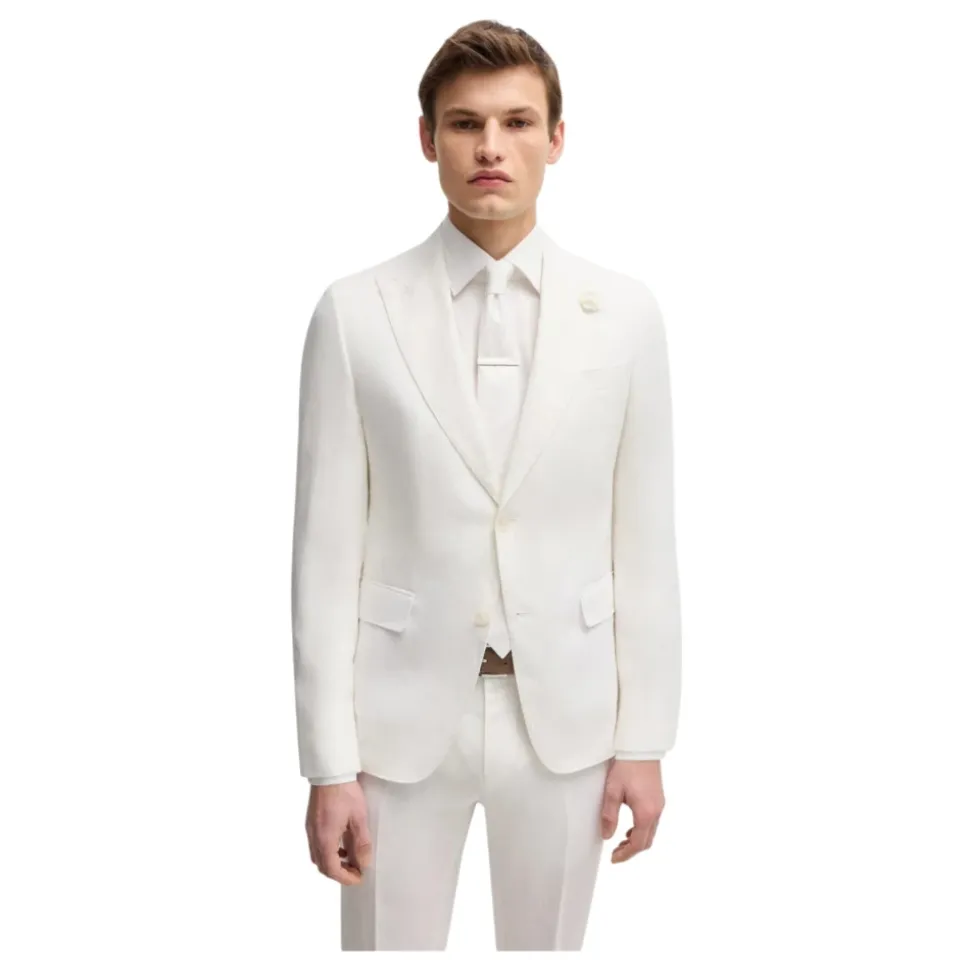 Sommer Leinen Blazer Weiß
