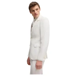 Sommer Leinen Blazer Weiß